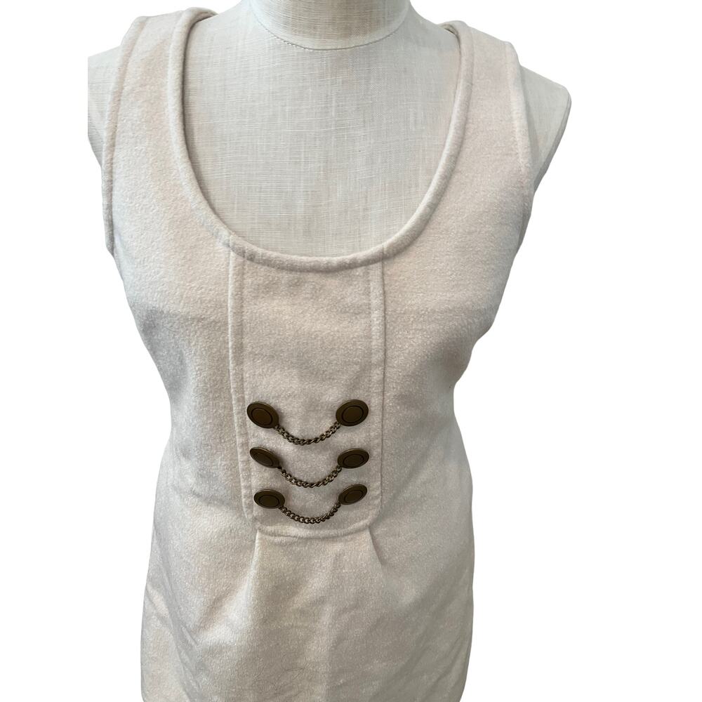 Tulle Los Angeles wool mod Twiggy Mini Dress Winter White M - Picture 2 of 9